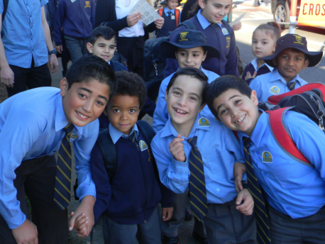 Students enjoyed the walk to school in the sunshine