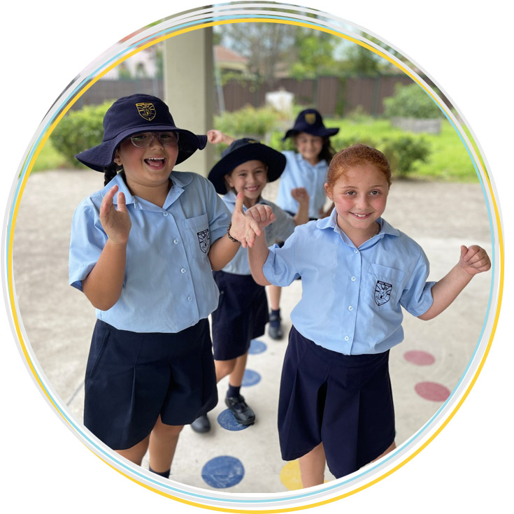 Welcoming students at Holy Family Catholic Primary East Granville