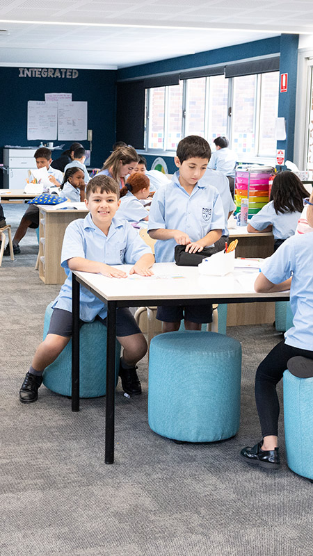 Holy Family Primary, East Granville students in class
