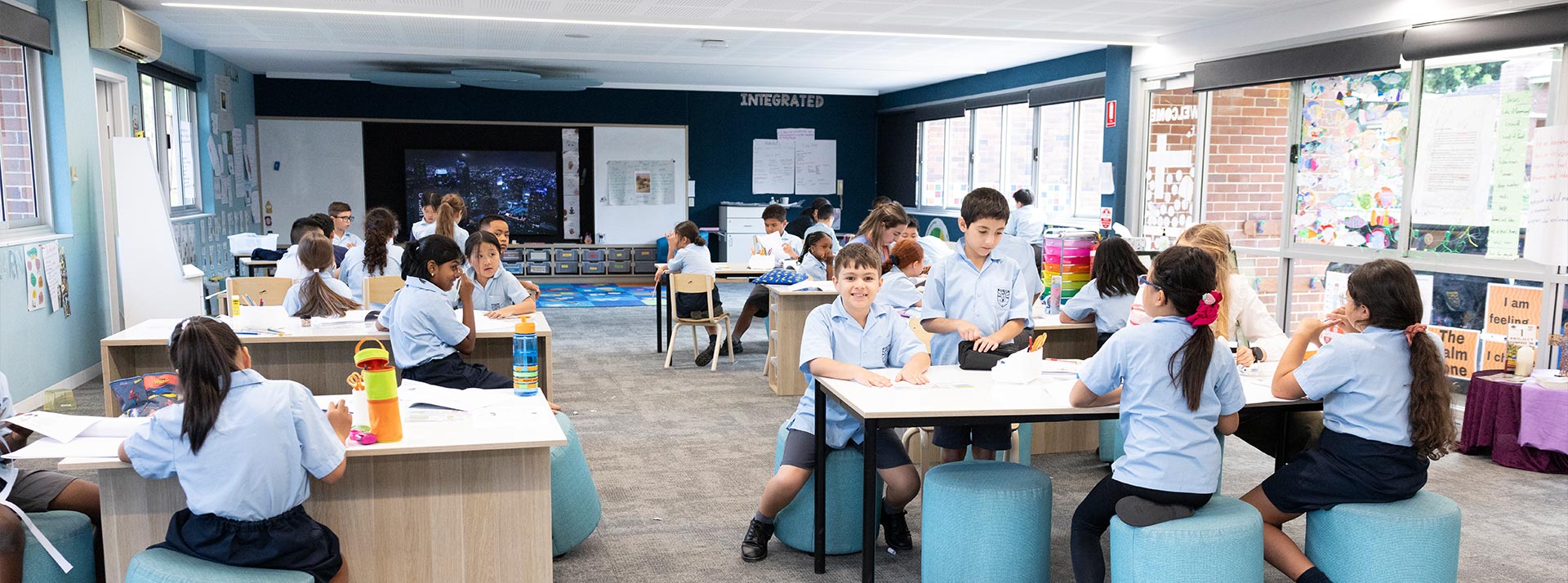 Holy Family Primary, East Granville students in class