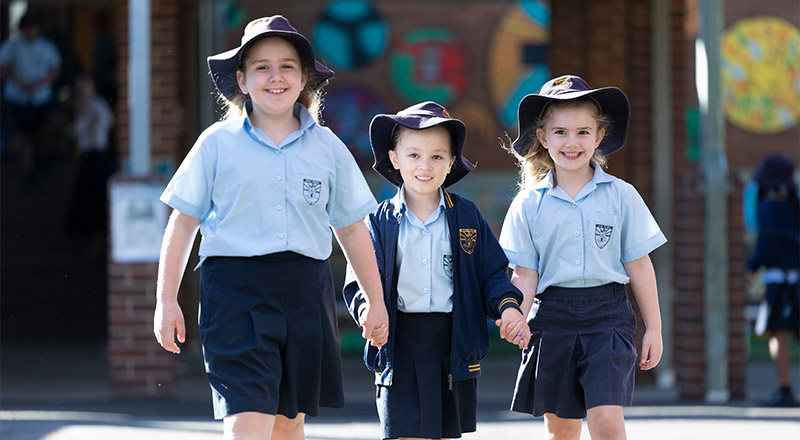 Happy students at Holy Family Primary, East Granville