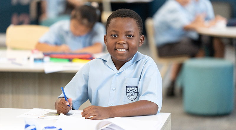 Holy Family East Granville student in class