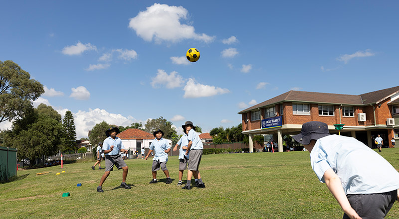 Holy Family East Granville students on sporting field
