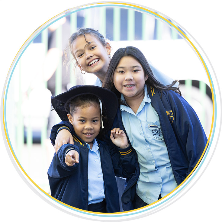 Happy students at Holy Family Primary East Granville