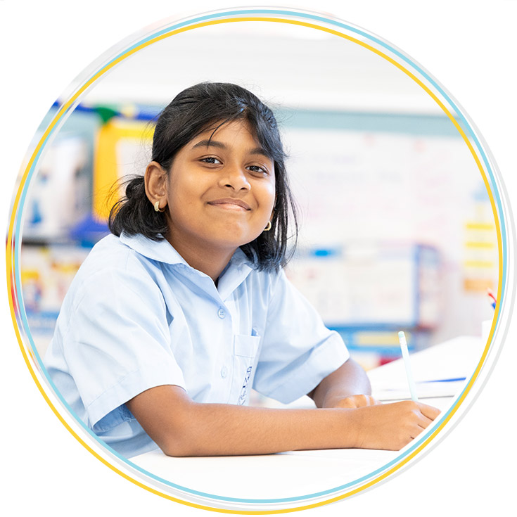 Holy Family Primary, East Granville student in class
